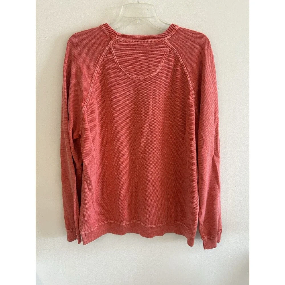 Tommy Bahama Mens Size L Long Sleeve Pullover V Neck 100% Cotton Knit Sweater
